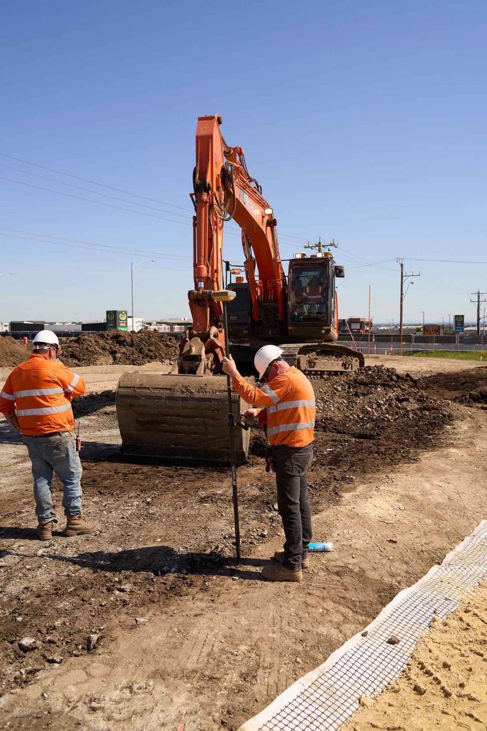 Checking depth of boxout before placing earthworks