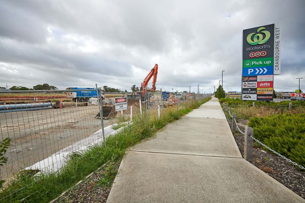 Lots of activity happening in the Evans Road leg as part of the Hall Evans and Cranbourne-Frankston Road intersection upgrade