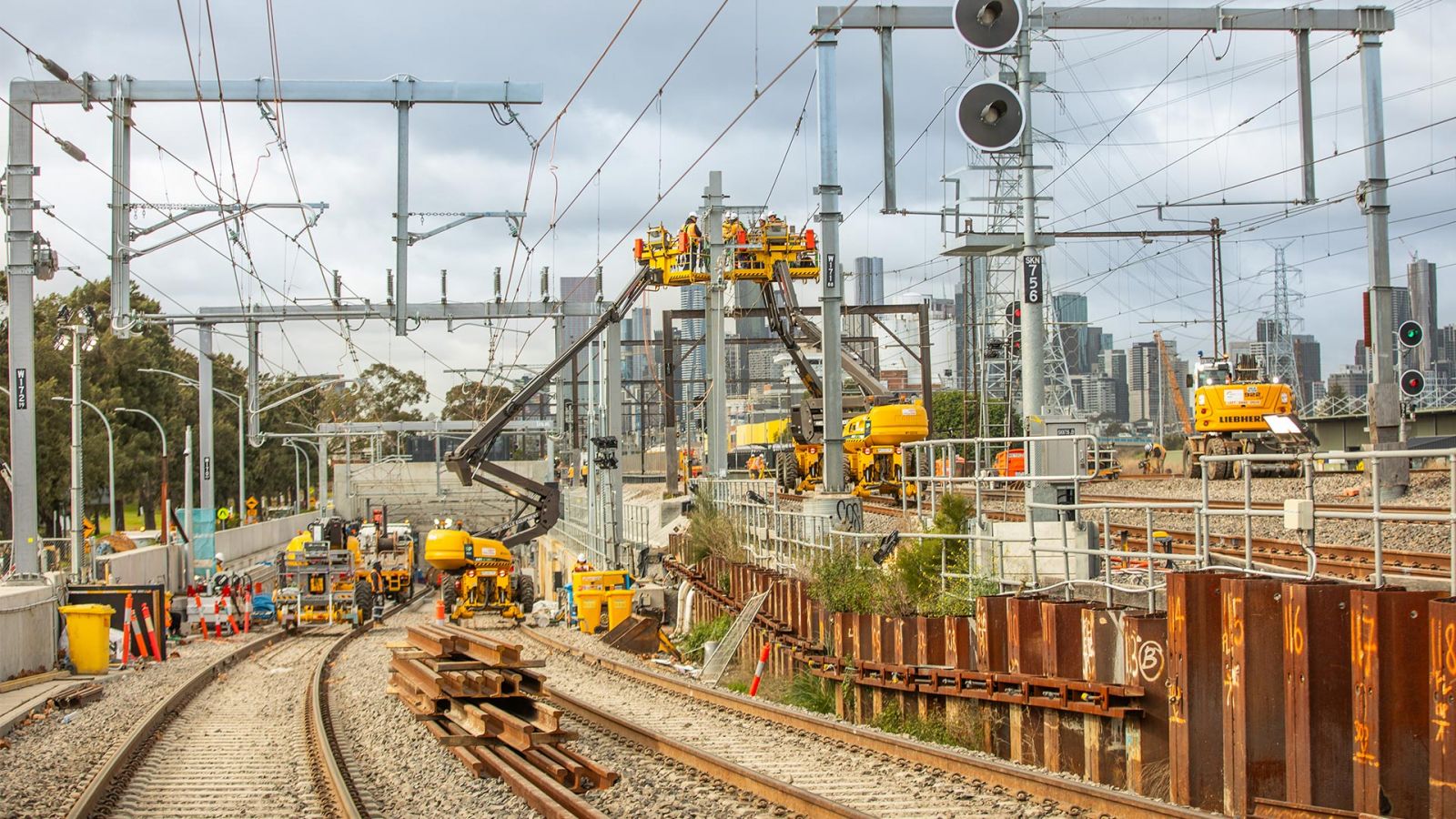 Construction works to connect the Sunbury Line to the Metro Tunnel