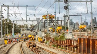 Construction works to connect the Sunbury Line to the Metro Tunnel