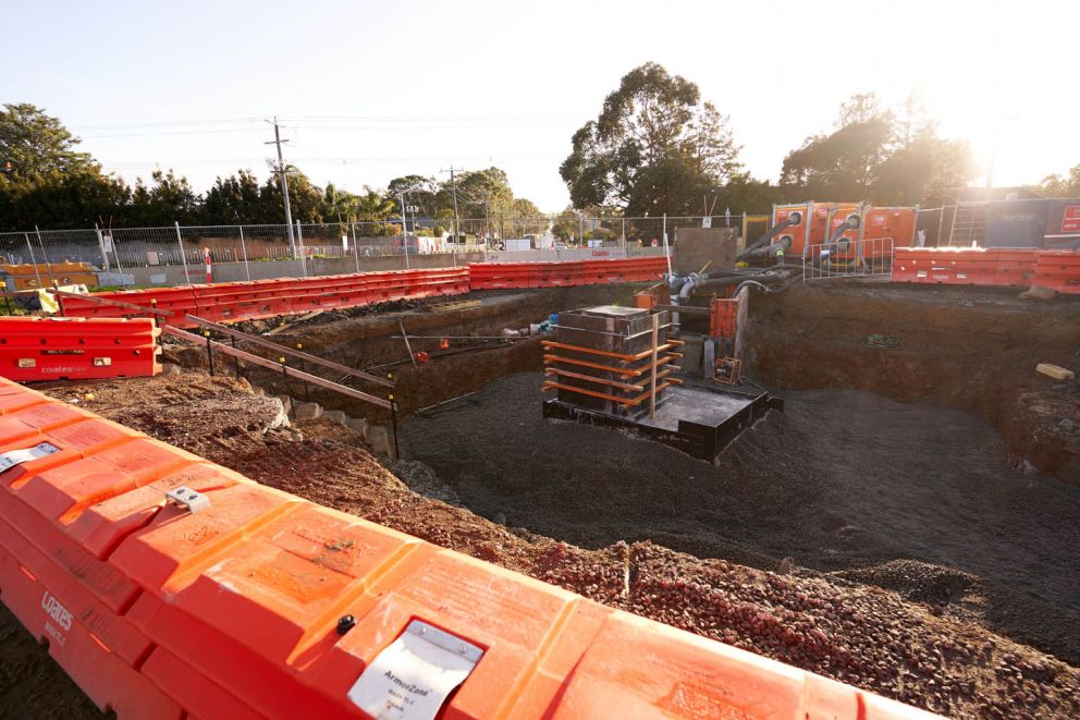 The enormous excavation required to house a crucial drainage pit at the Hall and McCormicks road intersection