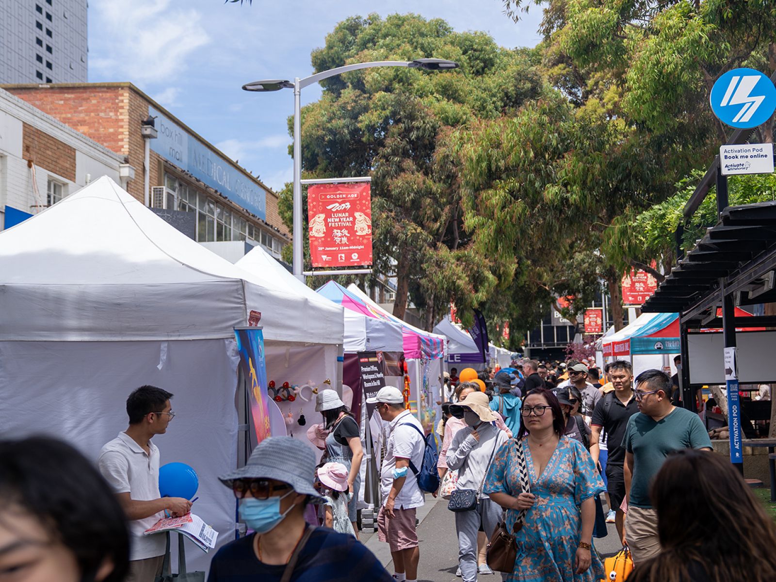 Festival goers attending a Box Hill Event