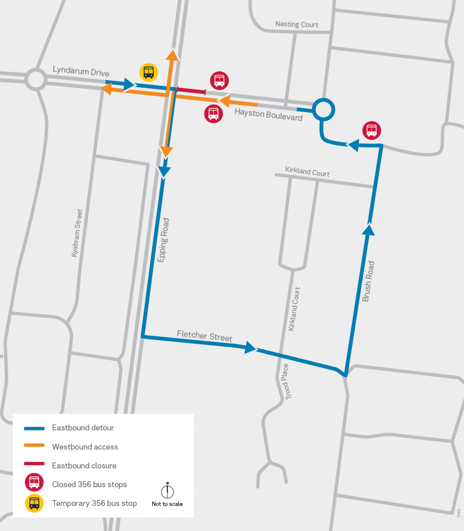 Hayston Blvd Eastbound Closure Map