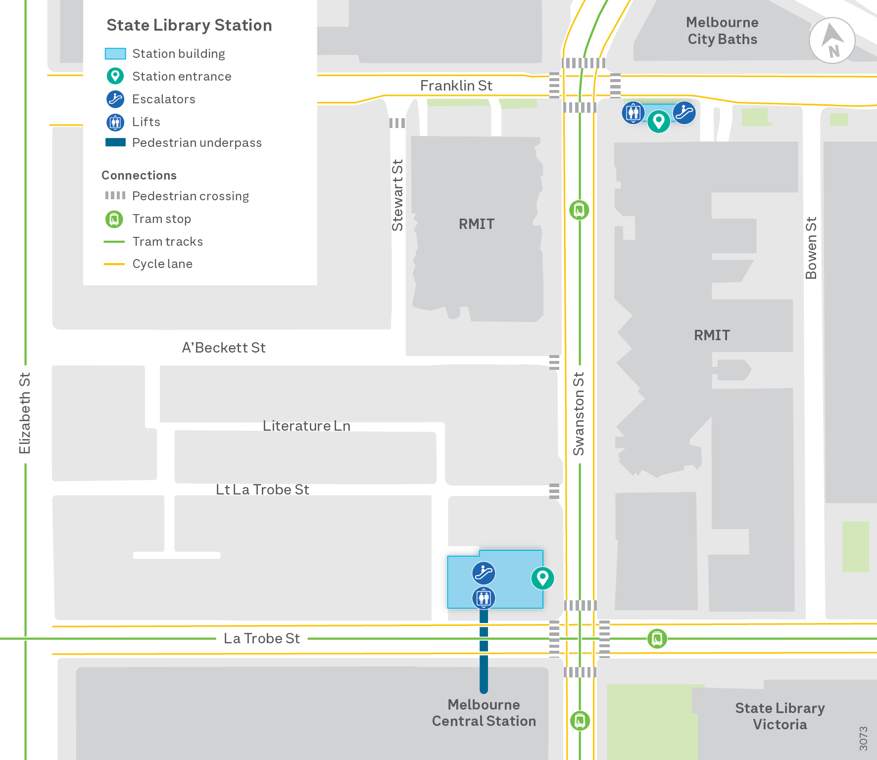 Map of State Library Station precinct