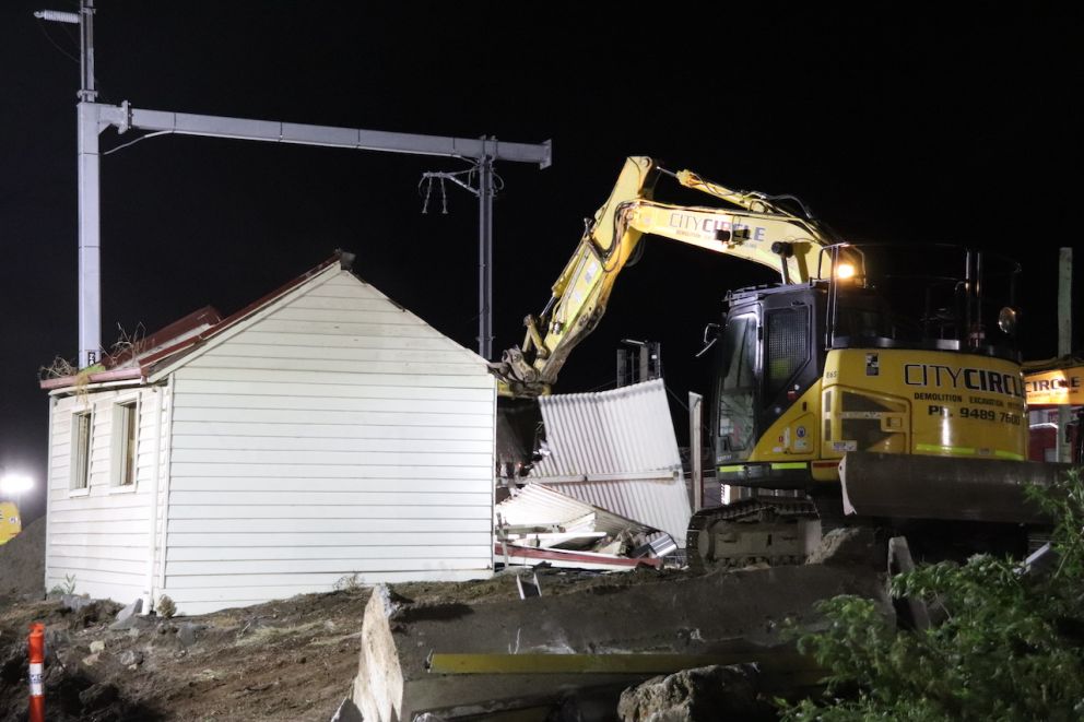 The old Parkdale Station being demolished