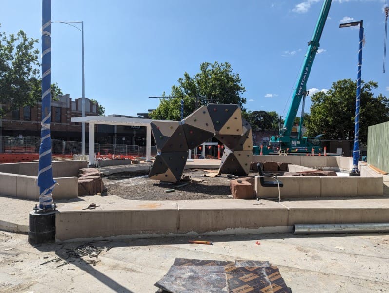 New climbable sculpture for children at Union Road open space.