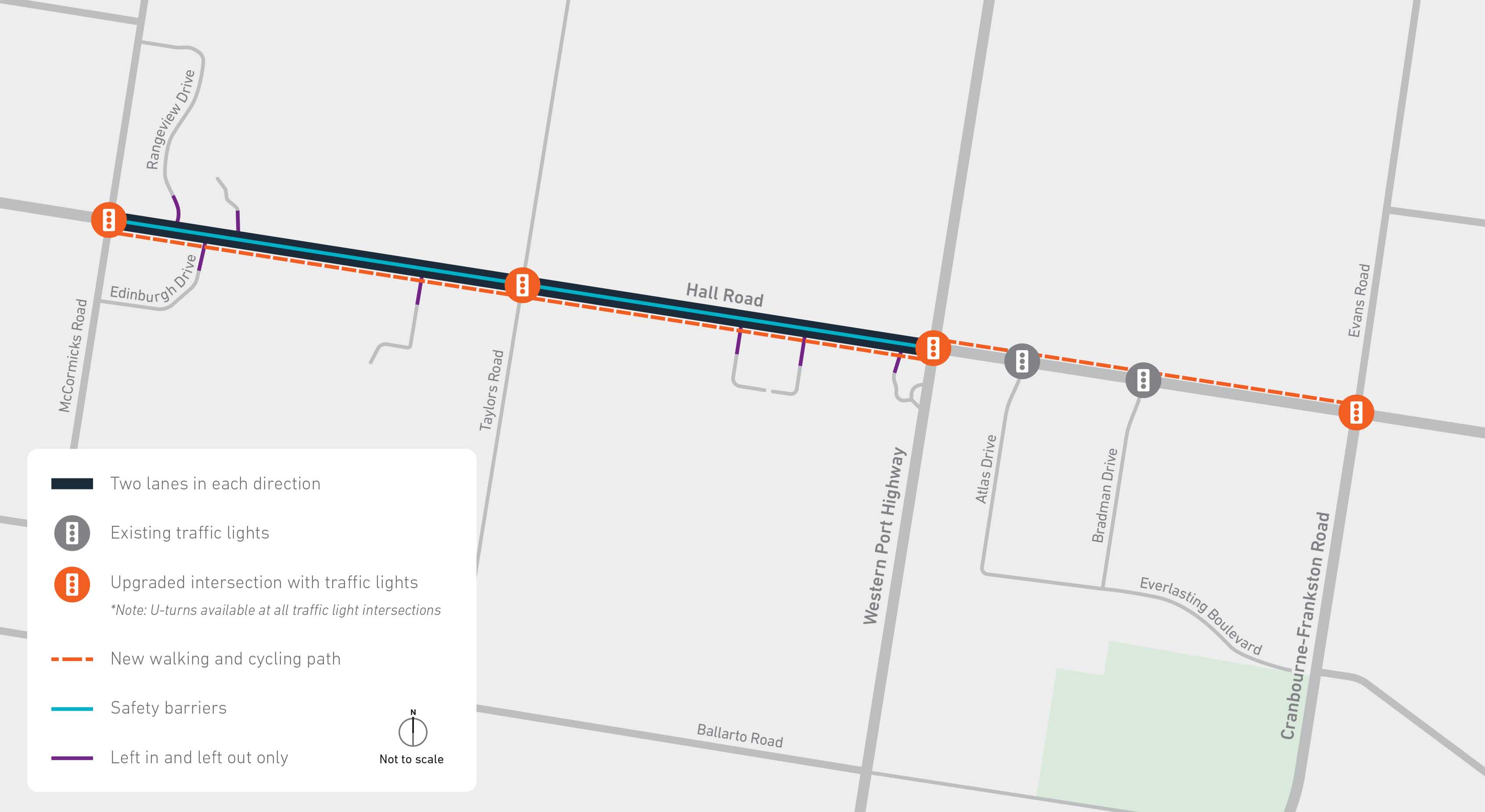 Hall Road Upgrade project overview map