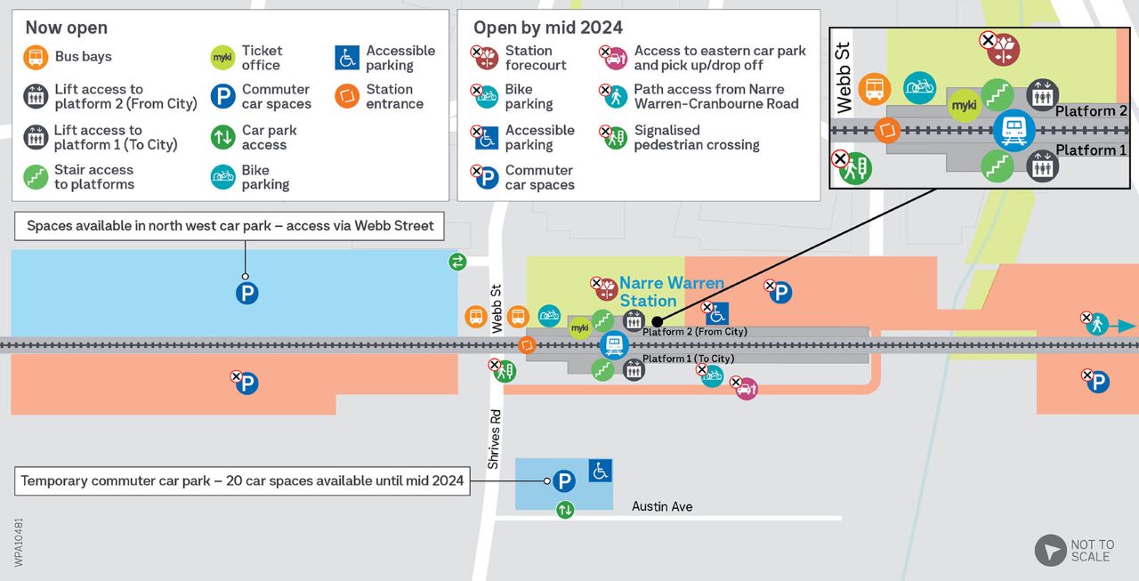 Narre Warren Station map 