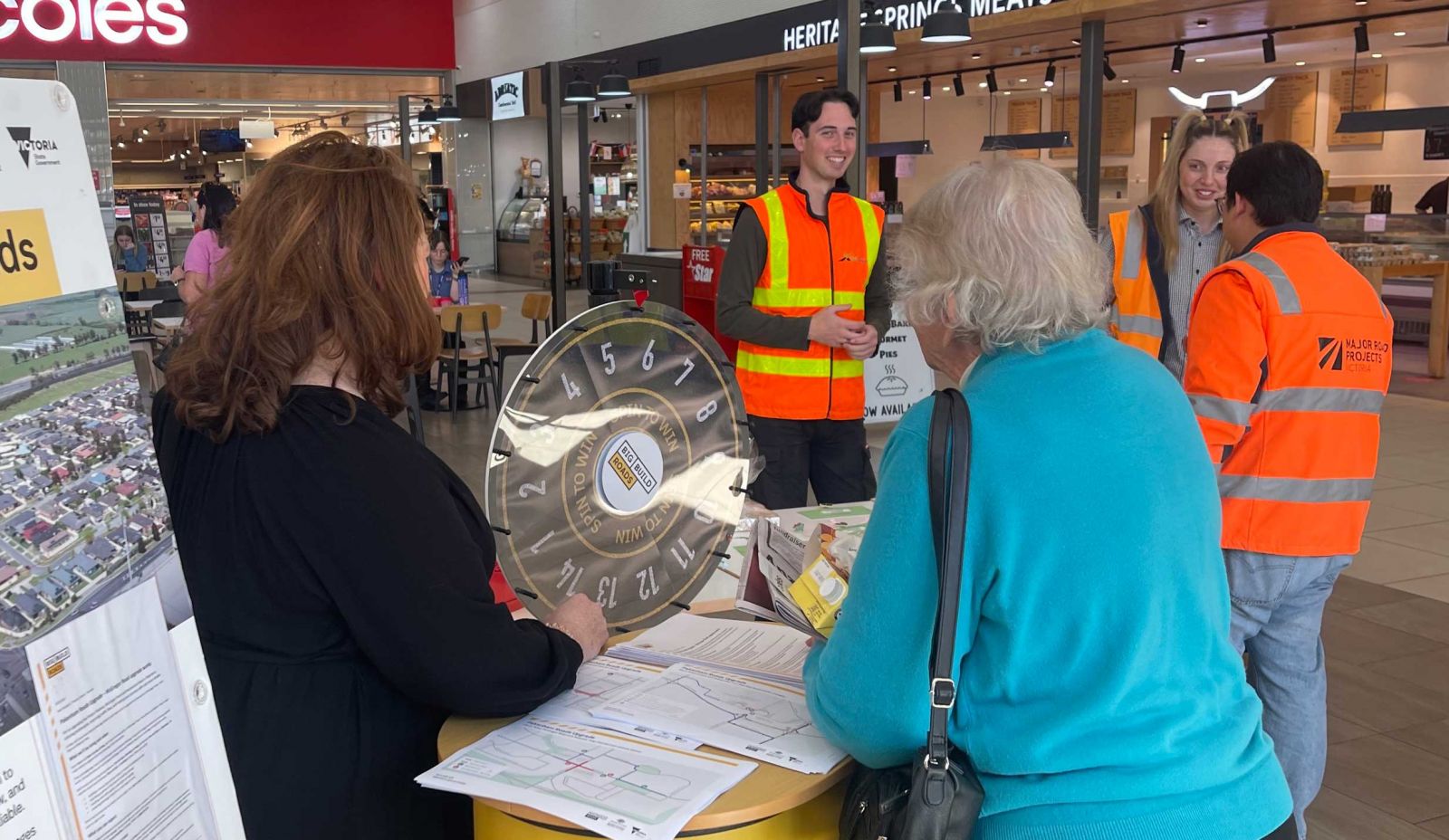 Spin the wheel with the project team at the shopping centre