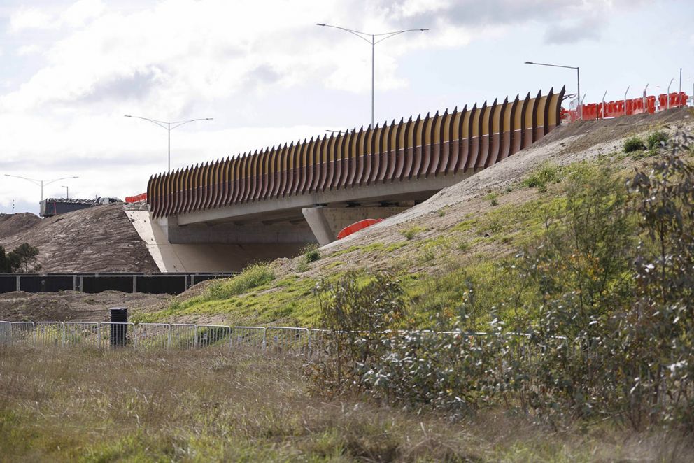 August 2024- The new Healesville-Koo Wee Rup road bridge over the Princes Freeway