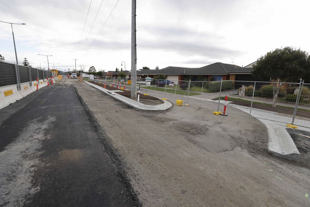 August 2024- A new service road exit built on McGregor Road