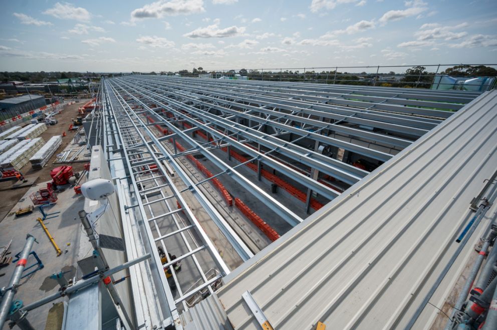 During the recent 42-day construction blitz we started roofing the new Maintenance Facility