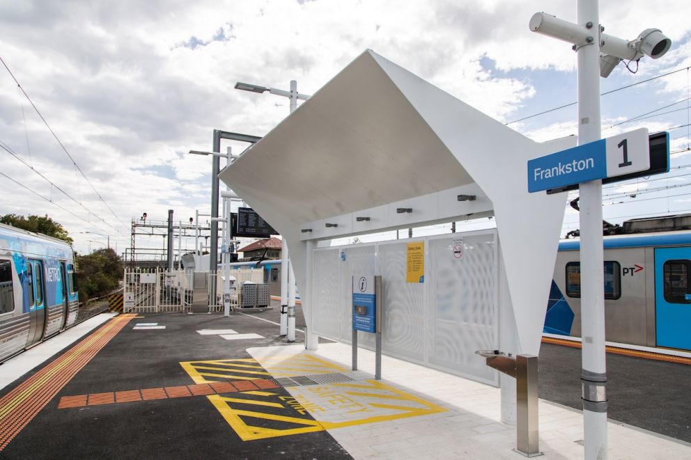Platforms at the new Frankston Station