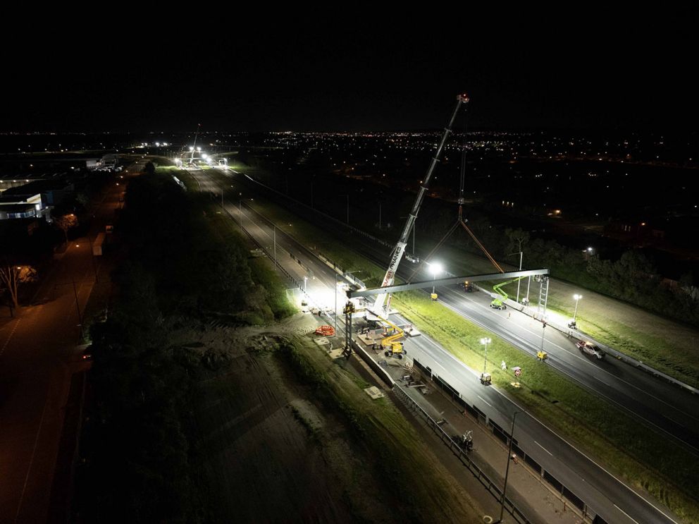 October 2024- Crews worked at night to reduce disruptions to traffic during works