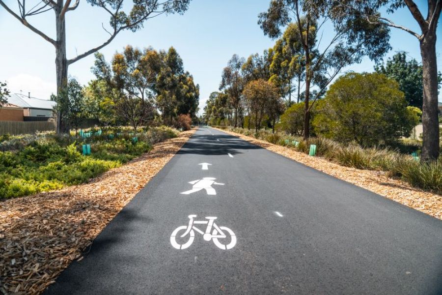 A closer look at the resurfaced section of Federation Trail.