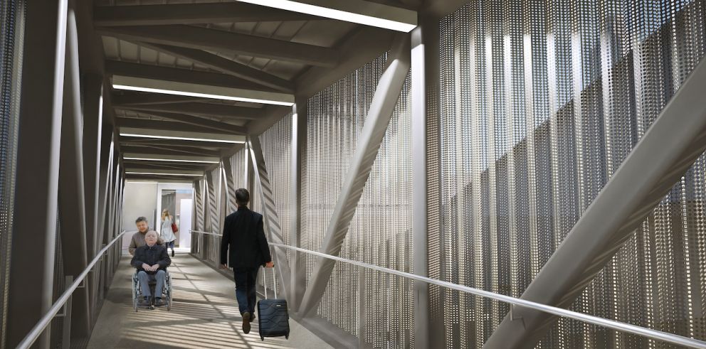 View from inside the new overpass. Artist impression, subject to minor change. Endorsed by Heritage Victoria