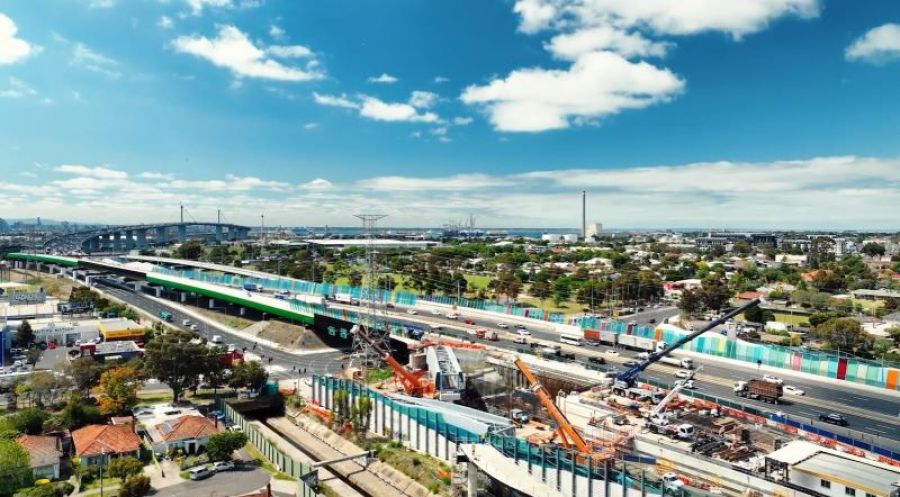 An aerial look of the Williamstown Rd interchange.