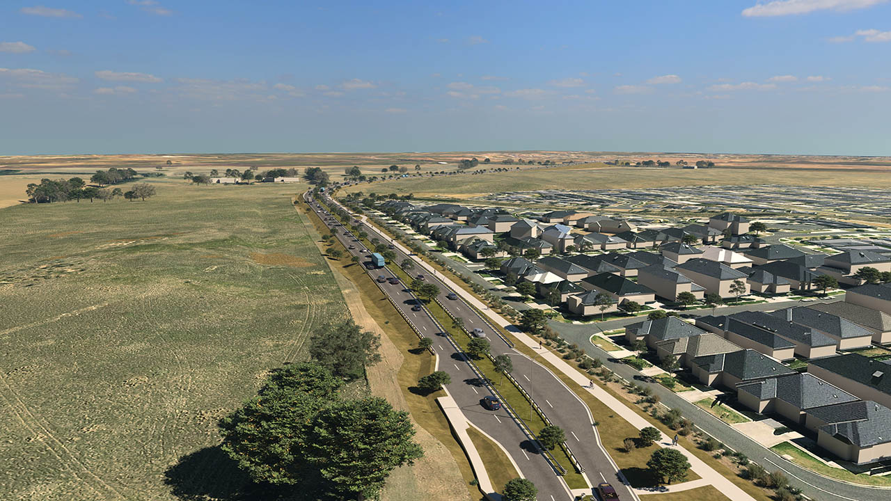 Artists impression of Ison Road extension when complete