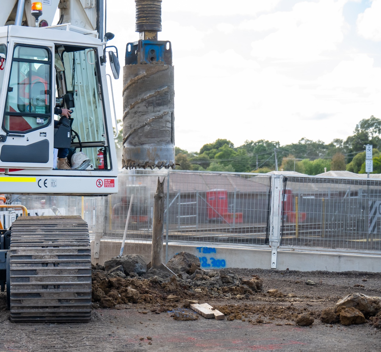 Piling rig in Melton
