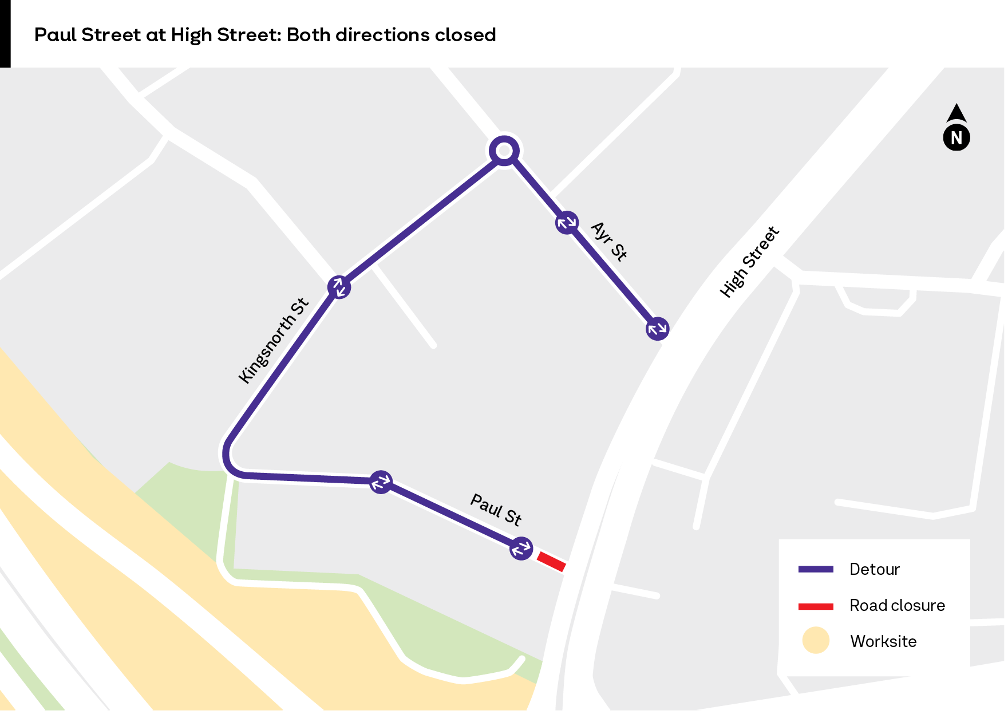 Paul Street works map