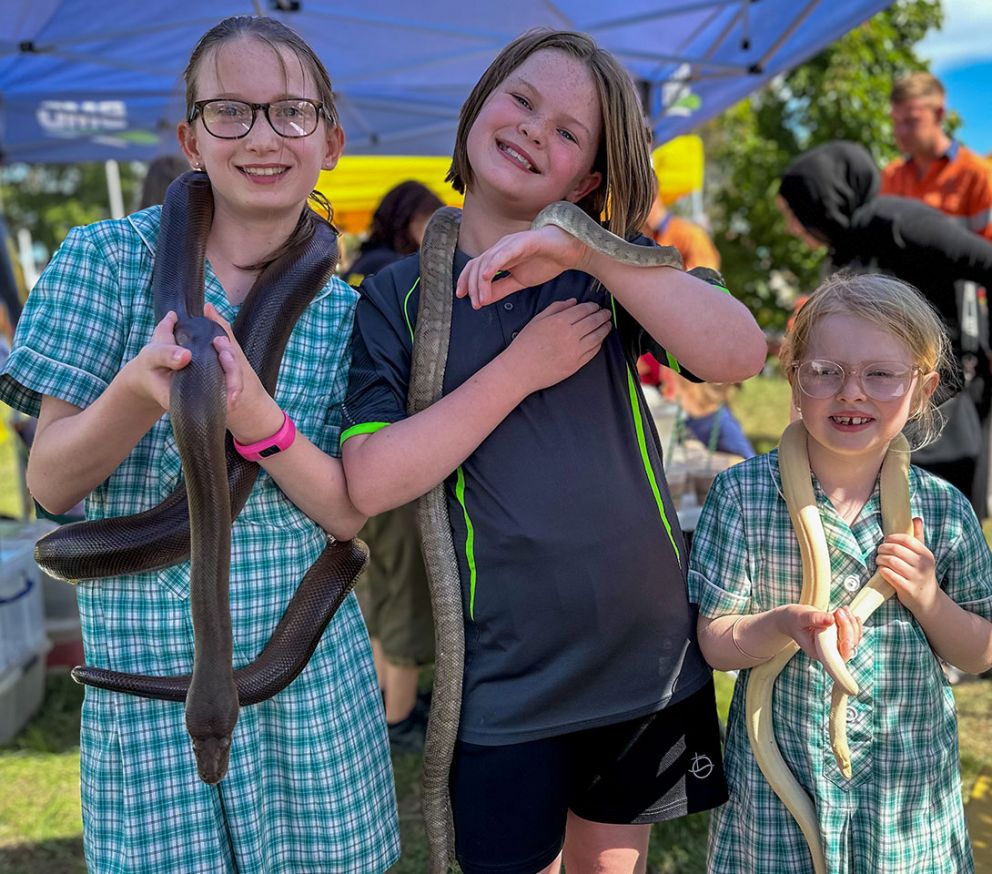 Girls with snakes