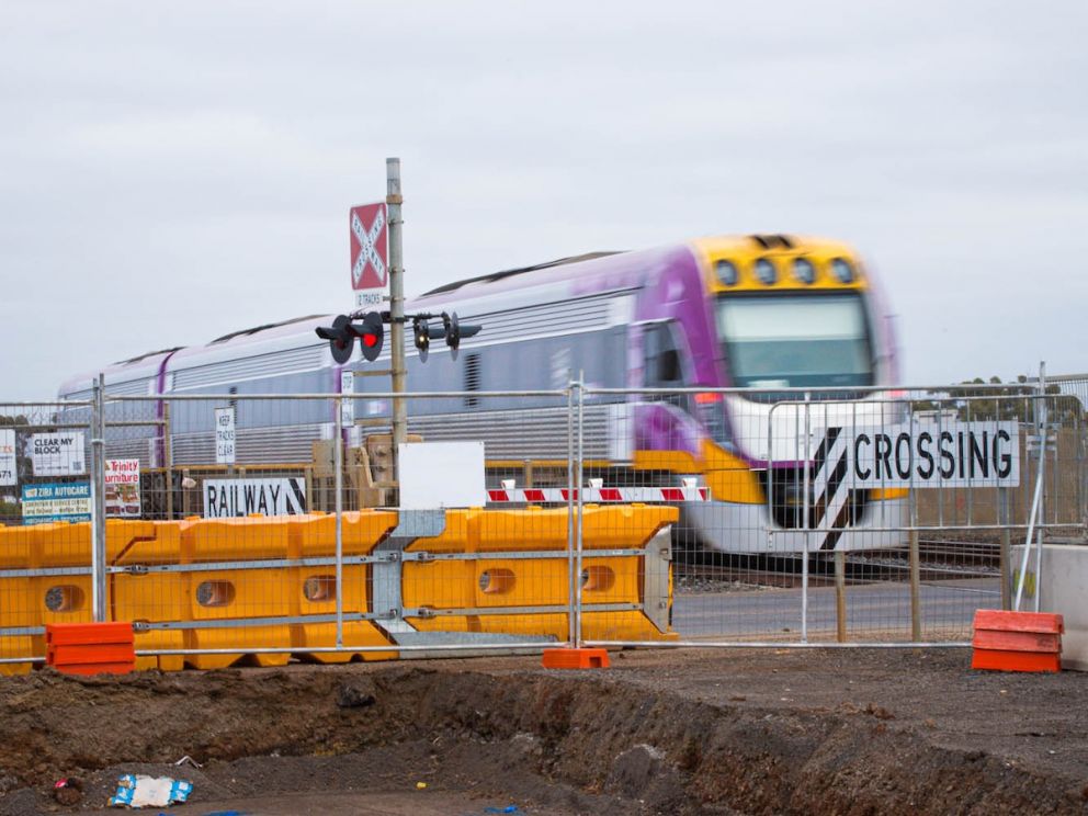 Construction is underway to remove the Ferris Road level crossing