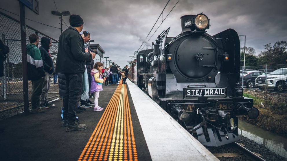 Steamrail Victoria provided free rides on a fully restored steam train