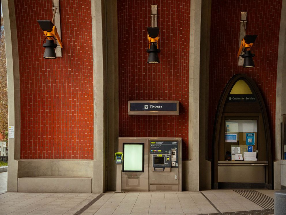 Customer service and myki machines within the Arden entrance
