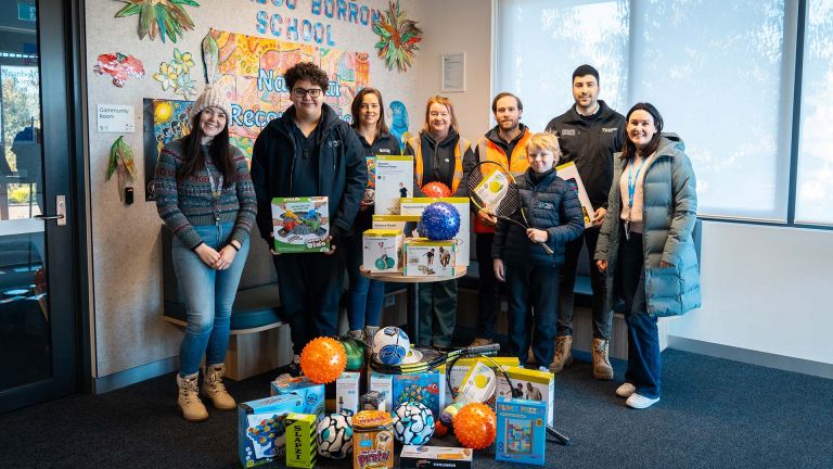 Ison Road project team members at Werribee's Nganboo Borron School.