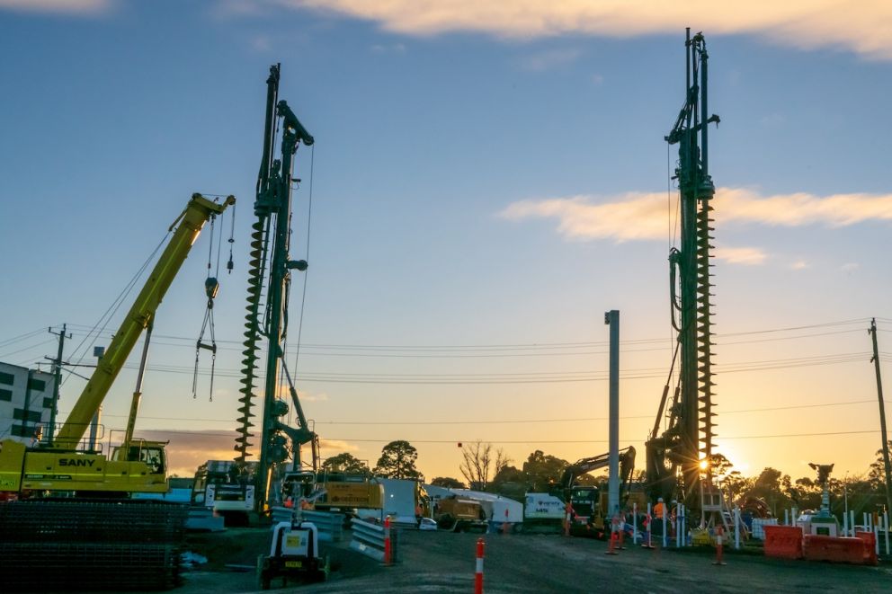 The sun rises over the Webster Street site