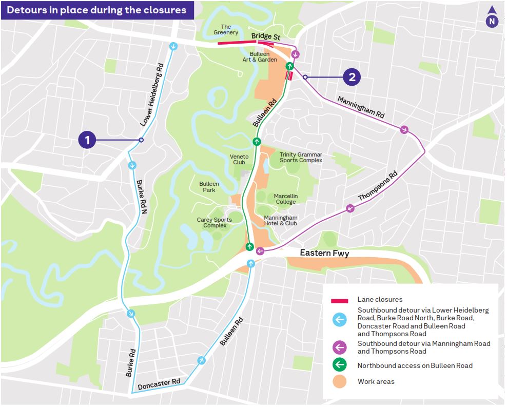 Detours in place during the closures