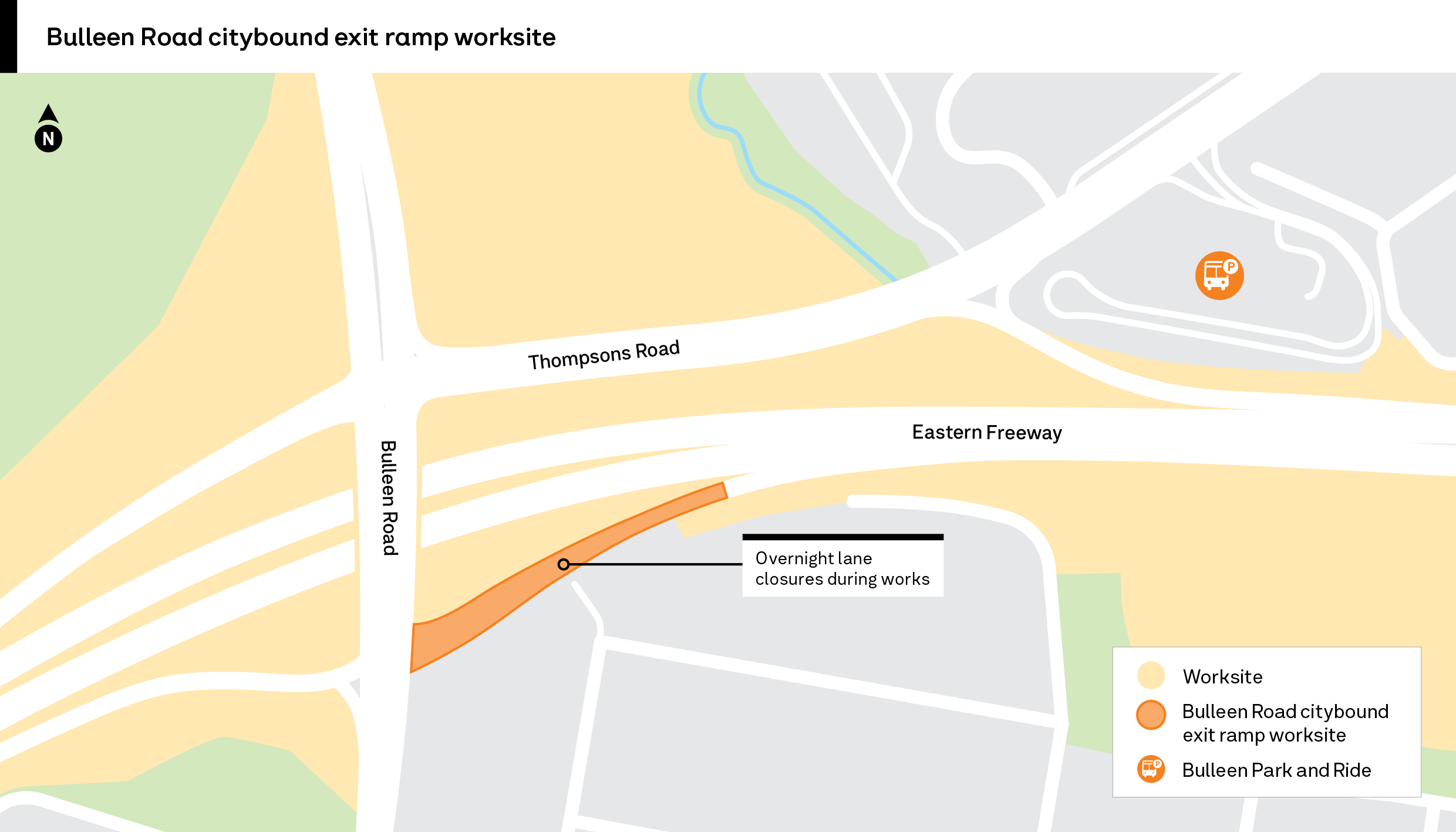 Bulleen Road citybound exit ramp website map