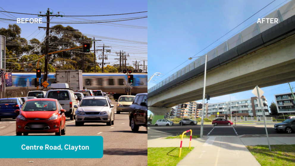 Centre Road, Clayton before and after