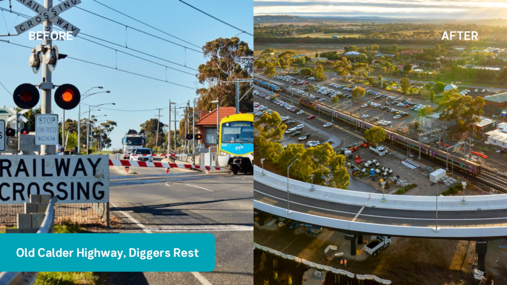 Old Calder Highway, Diggers Rest before and after