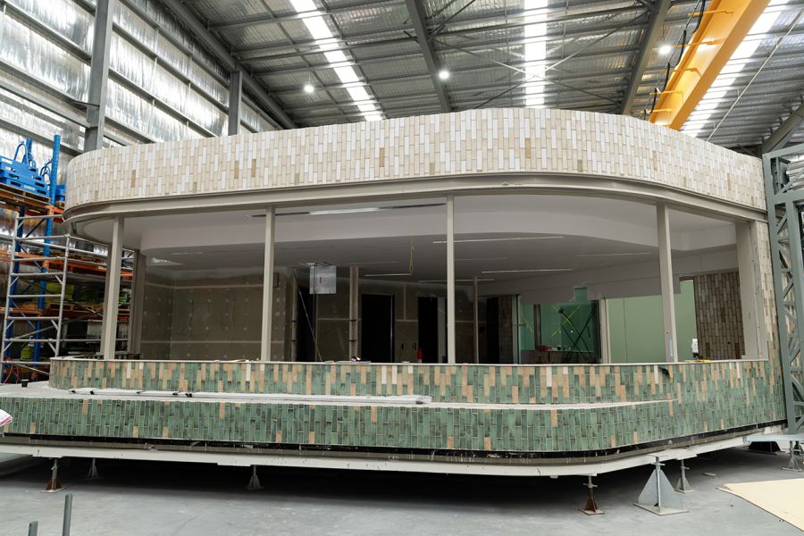 The waiting area for the new Mordialloc Station before it is moved to site