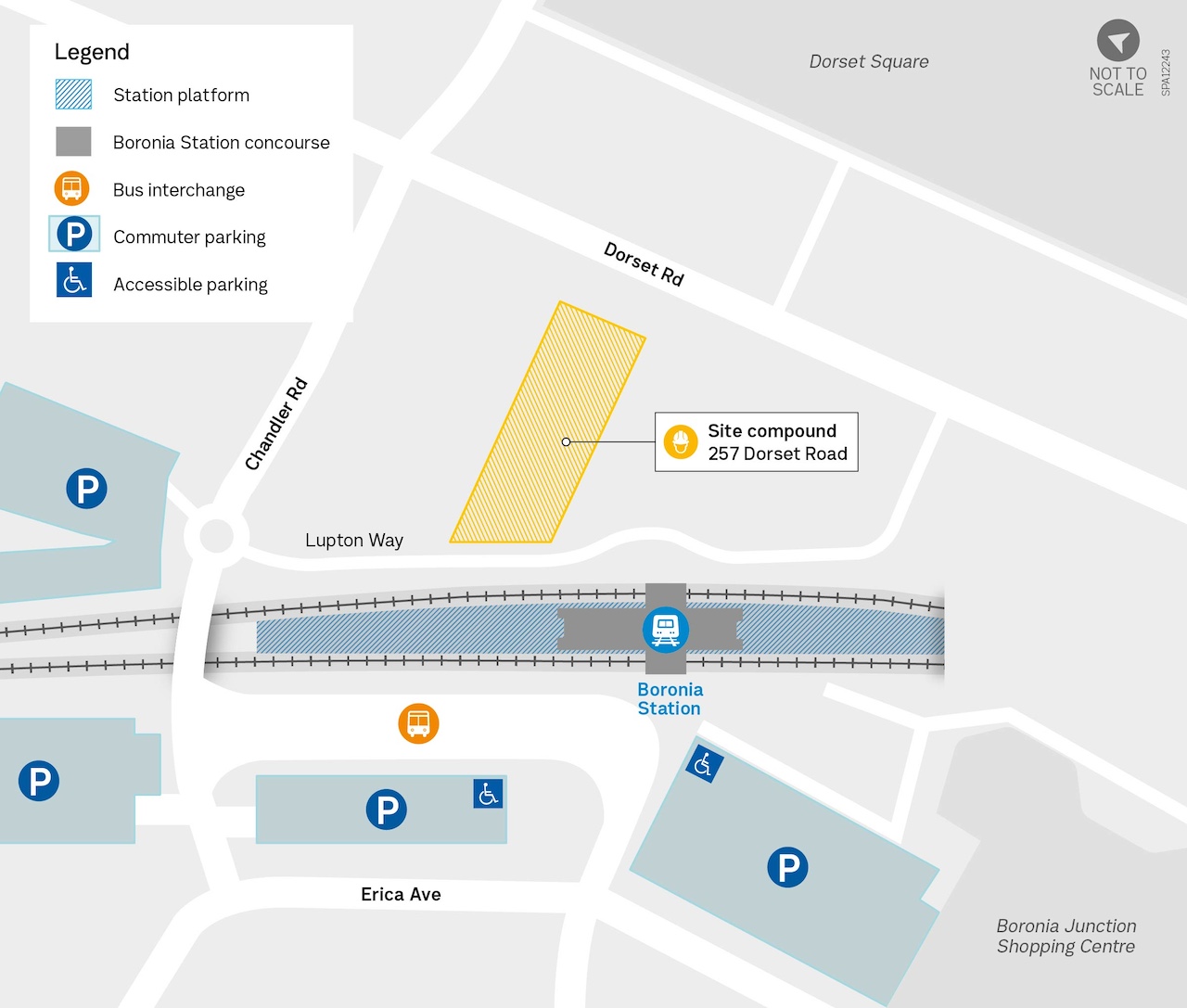Map showing location of site establishment at Boronia Station