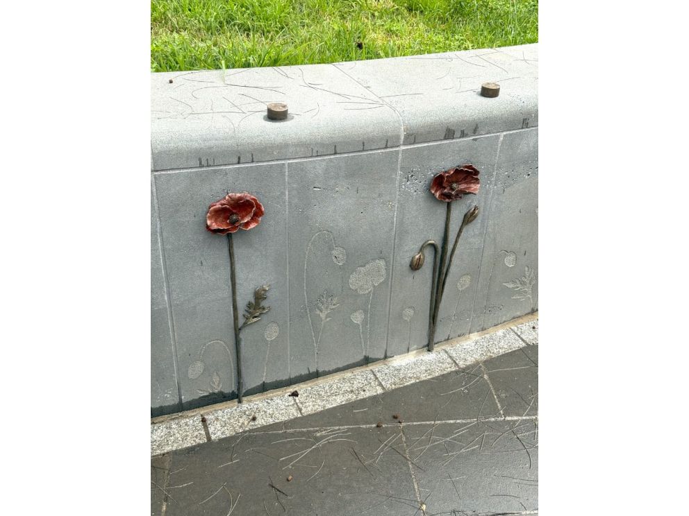 Poppy artwork at Anzac Station