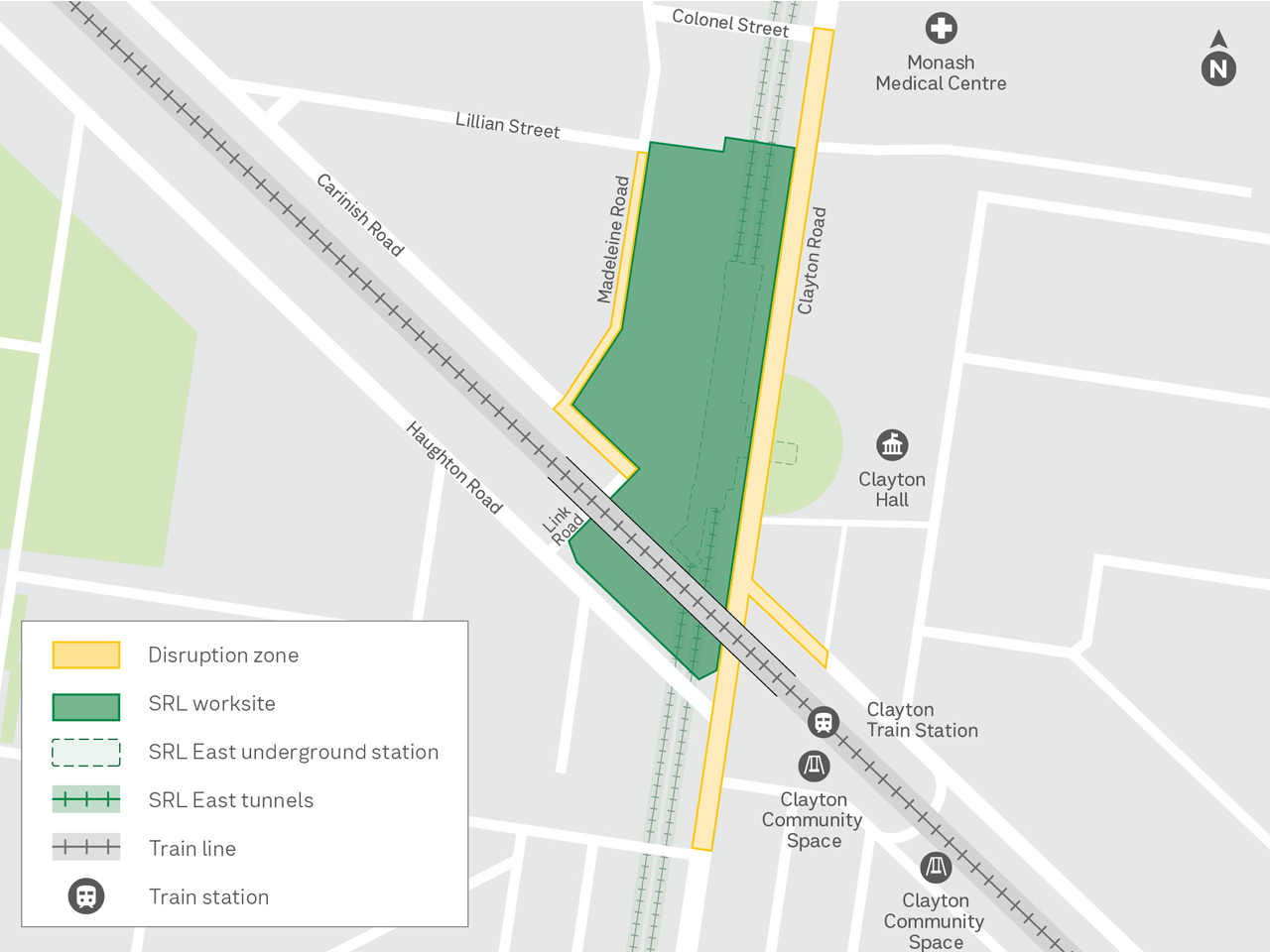 SRL Clayton December January works map