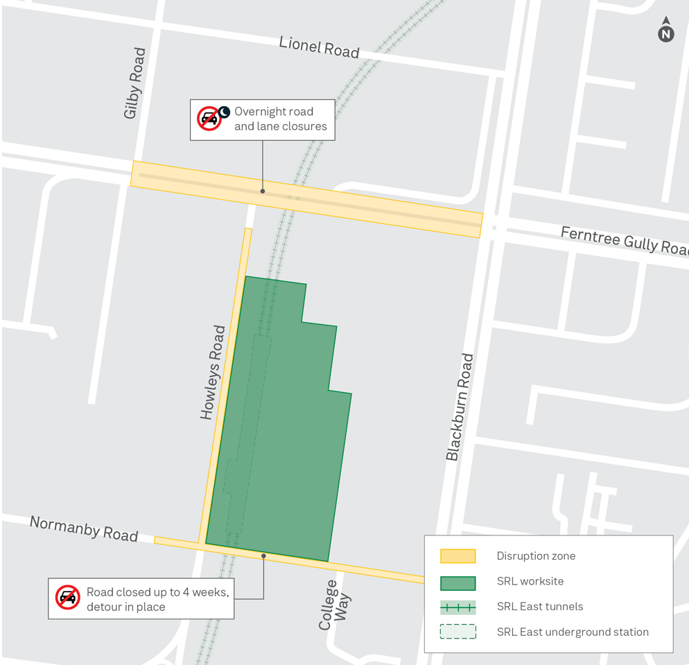 SRL Monash December January works map