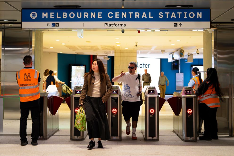 Melbourne Central Station myki gates.