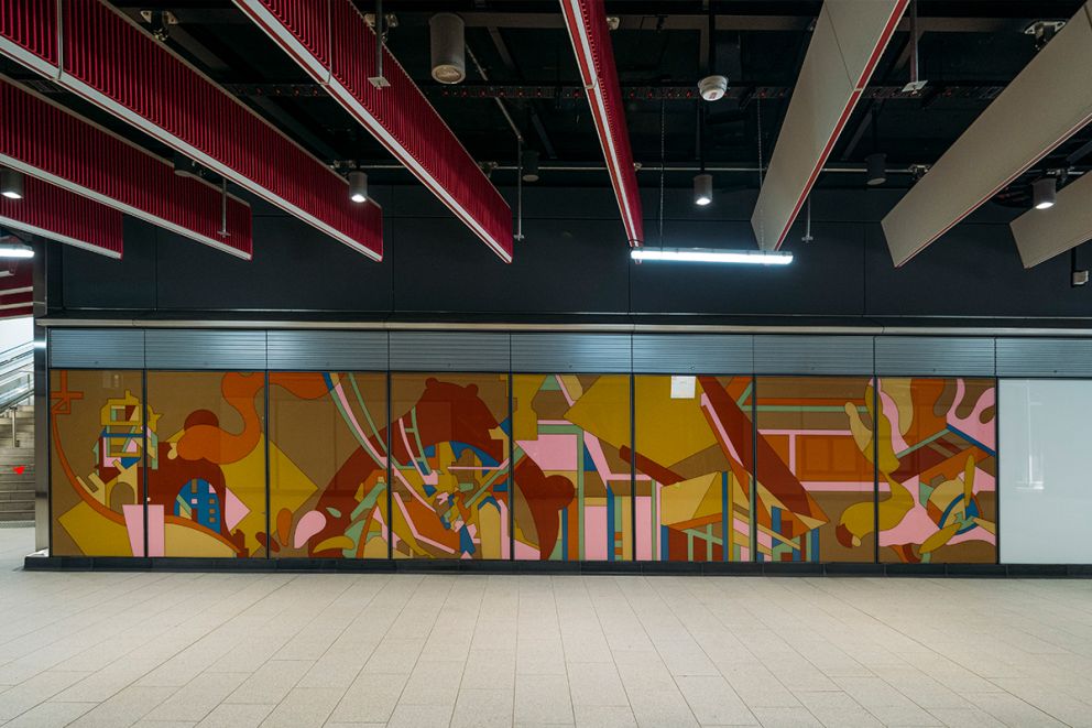 Artwork by Raafat Ishak at Anzac Station. 