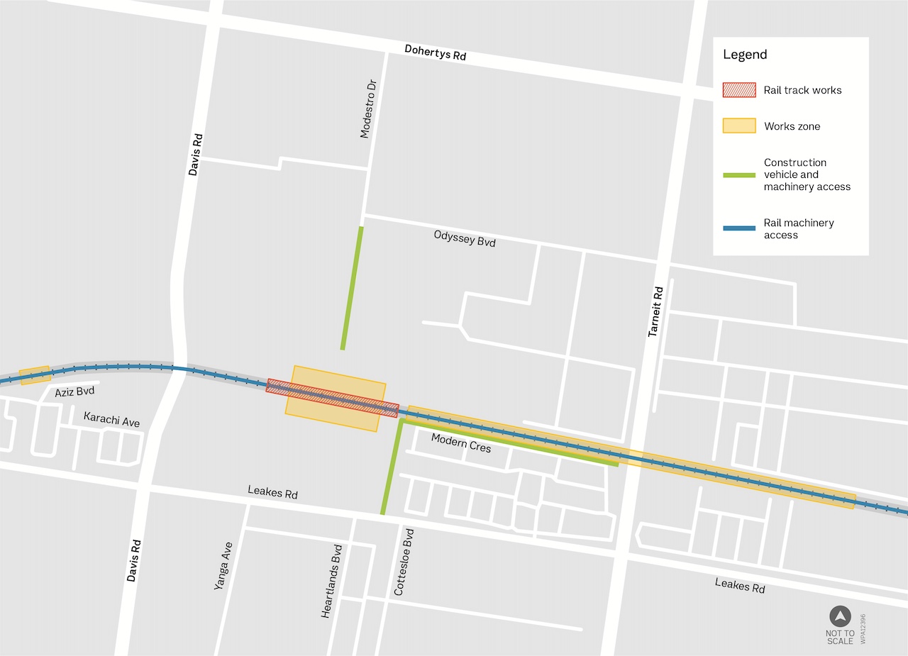 Map showing location of works in Tarneit