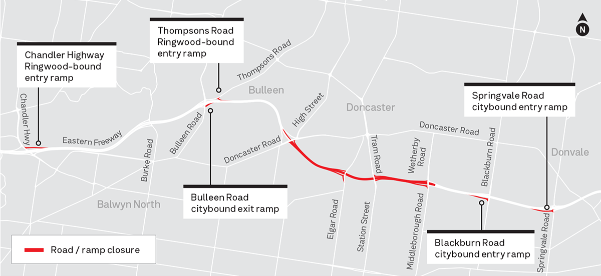 Upcoming freeway disruptions - entry ramp closures - Jan 2026