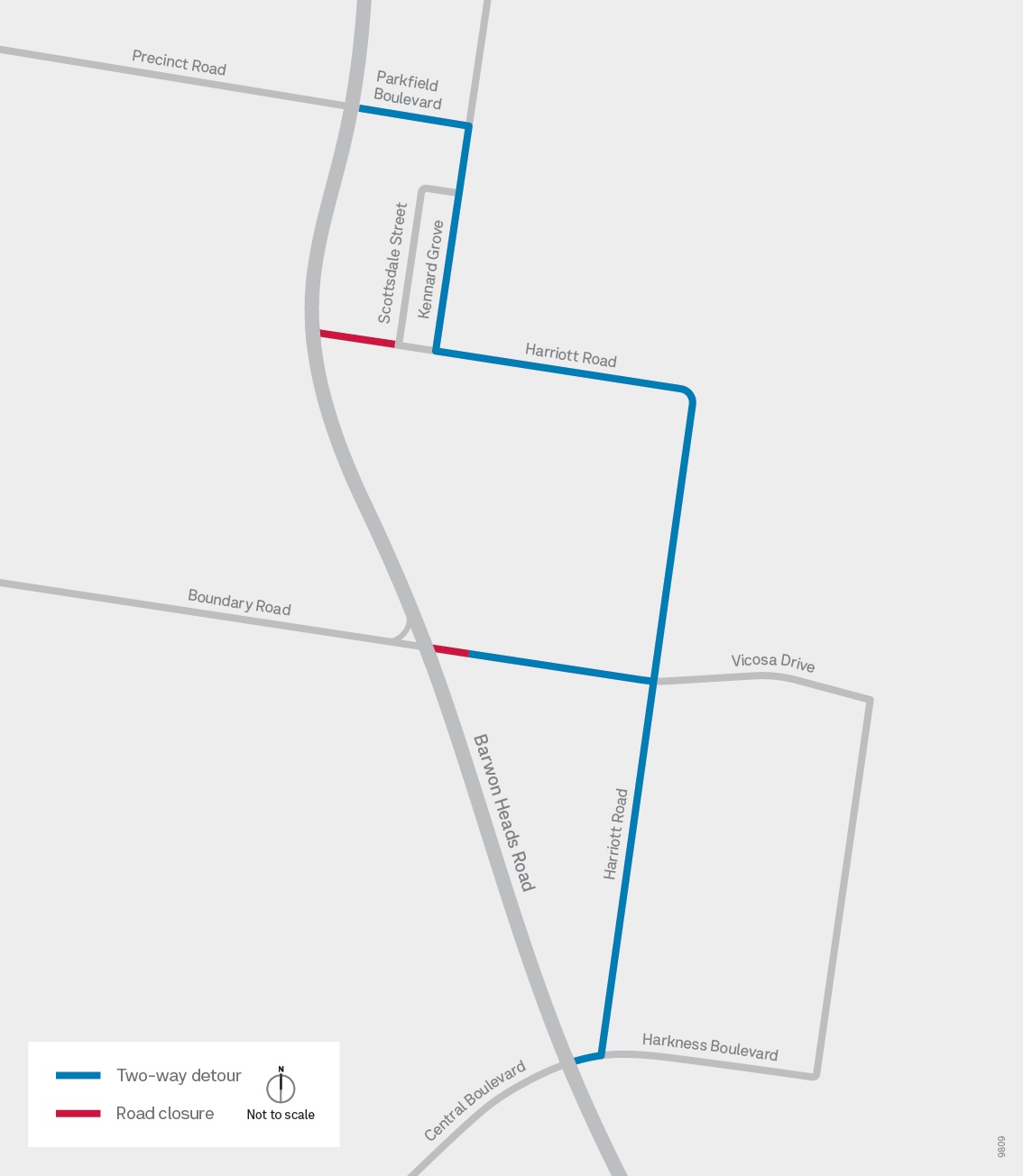 Boundary Road East Detour Map