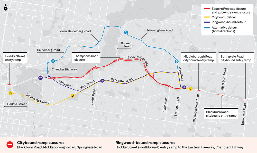 Eastern Freeway Closure June 2026