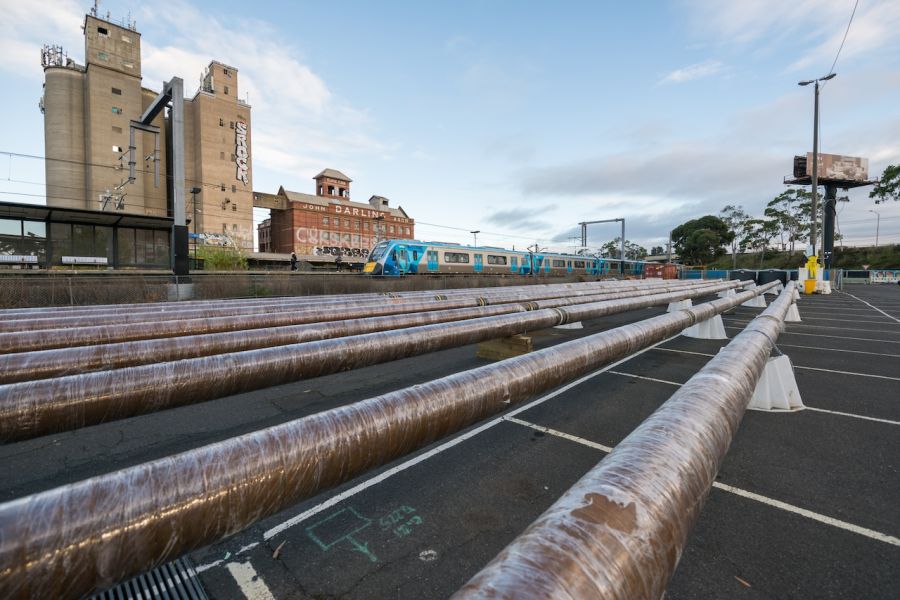 New pipes ready to be inserted into the 2km pipeline tunnel