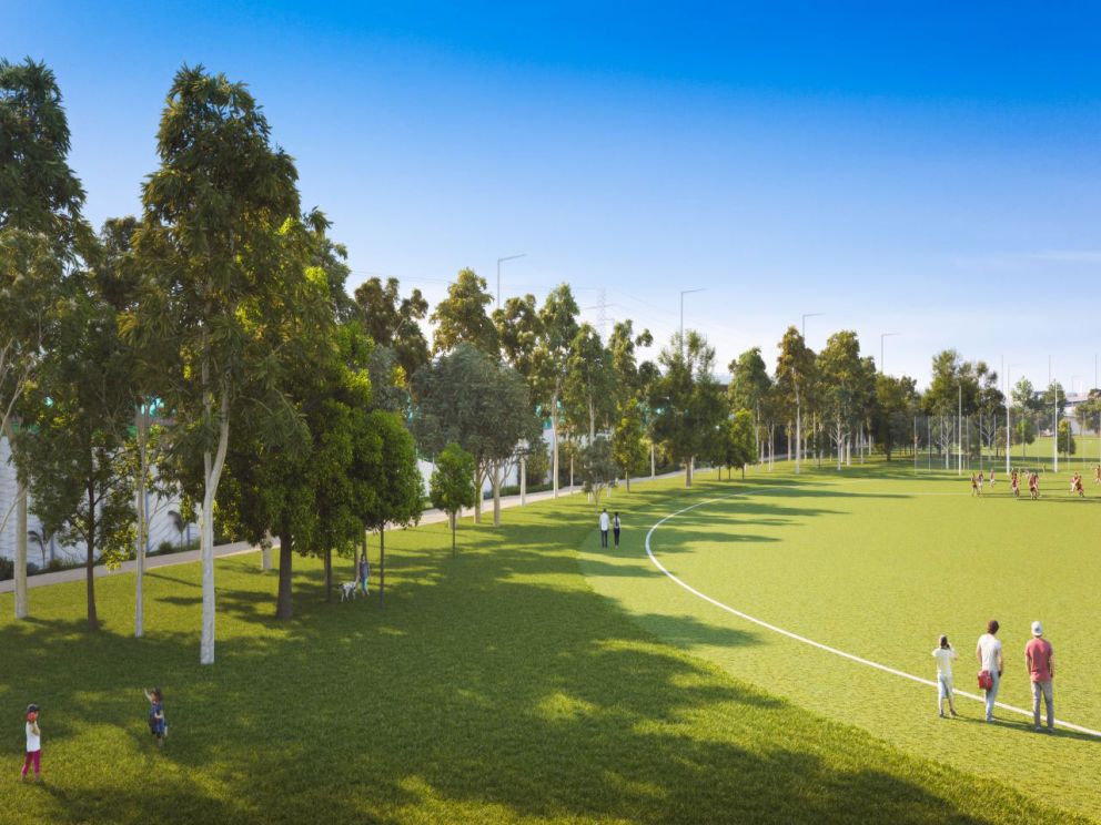The revitalised Don McLean Reserve, Spotswood. Artist impression only - does not include detailed design.