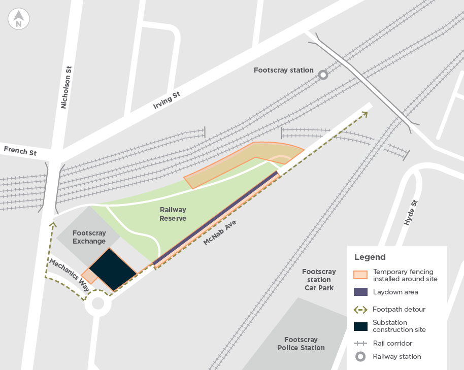 McNab Avenue Footscray substation site map.