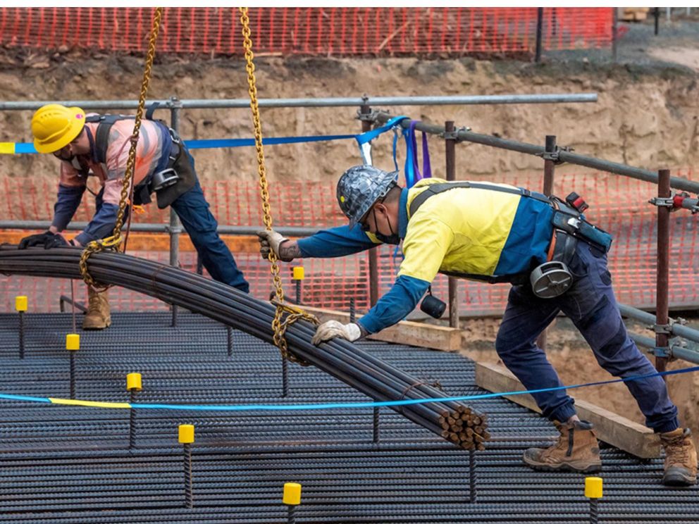 Image of works completing steel work