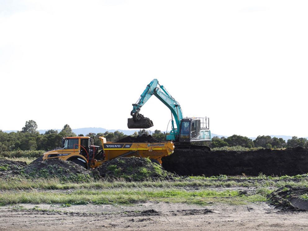 Continuing to bring in material to build the foundations of the Freeway - February 2020